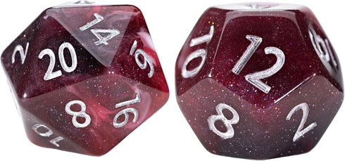 Gate Keeper Games and Dice: Aether Dice: Plague - 7pc RPG Set, Black, Red & White Swirled w/ Holographic Glitter, 7 Resin Dice for Role Playing Ga...