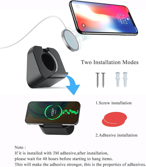 Phone Wall Mount for Magsafe Charger Bedside Phone Holder Compatible with Magsafe Accessories Fit for iPhone 12/12 Pro/ 13 Pro Max(Charger Not Inc...