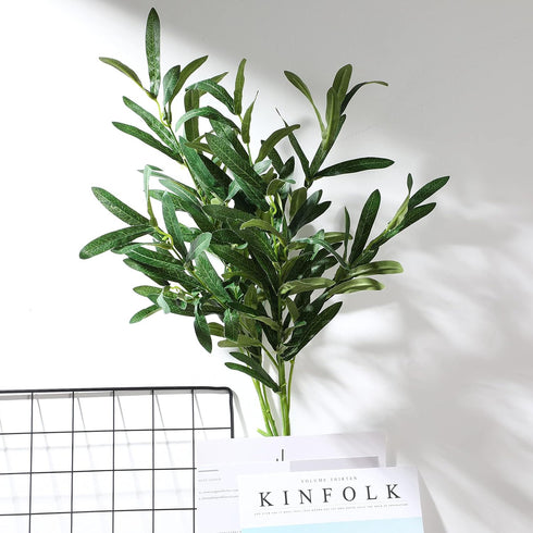 WILLBOND 8 Bundles Artificial Greenery Stems, Faux Olive Branches for Vases 43 Inch Tall Long Stem Olive Leaves Fake Plant for Floral Arrangement ...