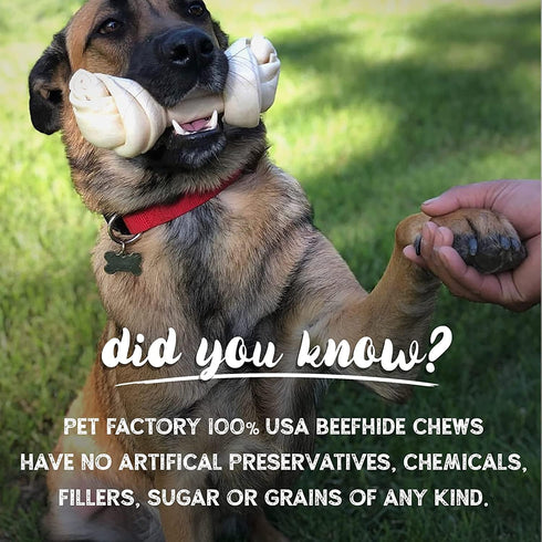 Pet Factory 100% Made in USA Beefhide 5" Chip Rolls Dog Chew Treats - Peanut Butter Flavor, 20 Count/1 Pack...