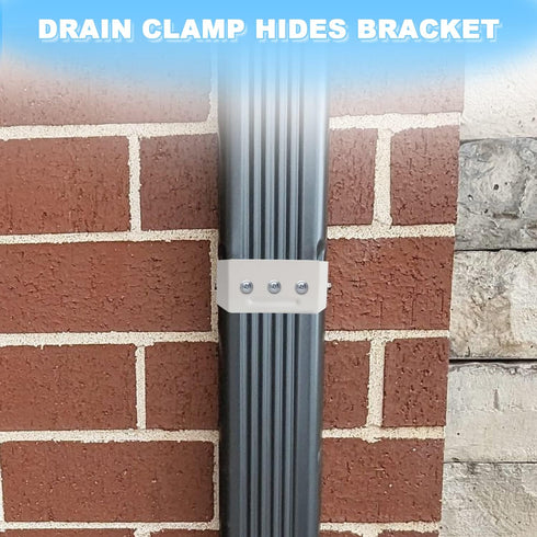 Downspout Adapter Gutter Pipe Clip Hidden Bracket 2x3 White Set of 2...