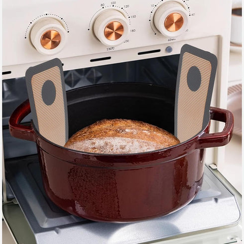 3 PCS Silicone Baking Mat Set, Silicone Bread Sling for Dutch Oven, Reusable Sourdough Bread Baking Supplies, Non-Stick and Easy Clean, with Long ...
