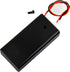 whiteeeen 2pcs 2 AA Battery Box Case with Switch Cover Black Plastic Cell Holder Spring Clip Wire Leads (2X 1.5V, Total 3V)...