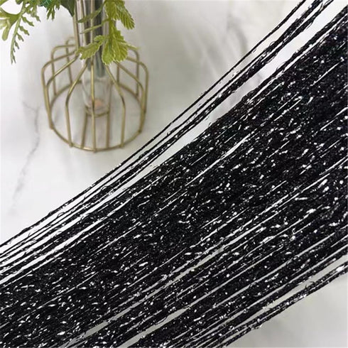 ave split Decorative Door String Curtain Wall Panel Fringe Window Panel Drapes Room Divider Blind Divider Tassel Screen Home 100cm*200cm (black1)...