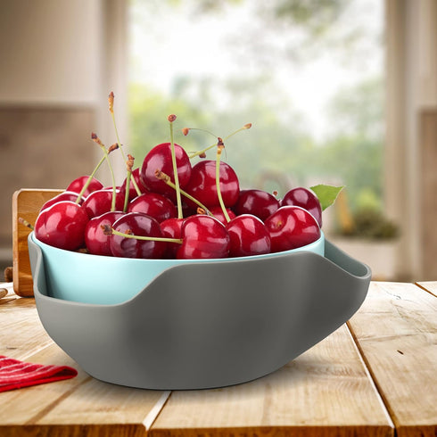 Pistachio Bowl By Elevated Essentials - Double Dish Serving Bowl with Shell Storage - Perfect for Fruit, Nuts, Candy & Snacks...