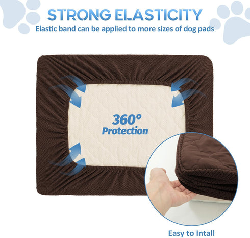 CHHKON Dog Bed Covers Replacement Washable Waterproof Pet Puppy Bed Cover for Dog, Cover Only(Brown,30x20x6 inch)...