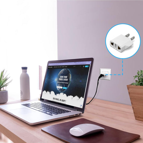 Unidapt US Plug Adapter, European to USA Travel Plug Adapter, Europe to America, Mexico, Japan, Canada Power Outlet Adapters Wall Plugs, Type A 4-...