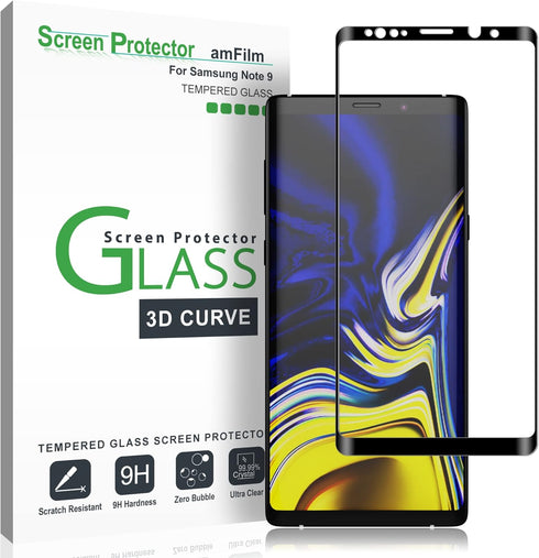 amFilm Galaxy Note 9 Screen Protector Glass (Full Screen Coverage), Tempered Glass Screen Protector for Samsung Galaxy Note 9 - Dot Matrix, Case F...
