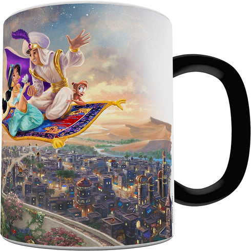 Morphing Mugs Disney - Aladdin - Princess Jasmine - A Whole New World - Thomas Kinkade - One 11 oz Color Changing Heat Sensitive Ceramic Mug – Ima...