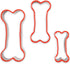 3-Piece Dog Bone Cookie Cutters Set - Dog Treats Cutters, Bone Shapes, 2.4" to 3.9" Soft PVC Coated...
