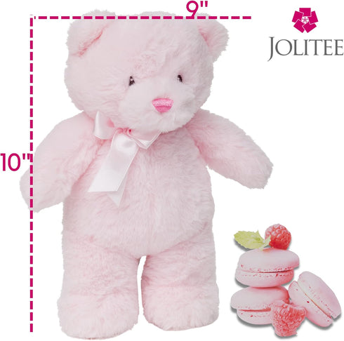 Jolitee My First Bear Stuffed Animal - Pink Teddy Bear for Baby for Newborn, 10"...