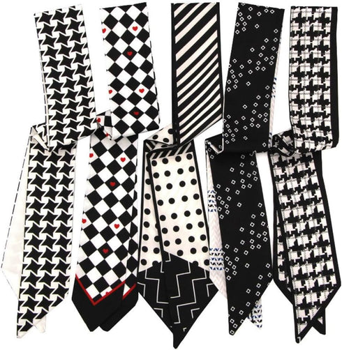 5 Pack Purse Scarf for Bags Silk Head Scarf for Hair Handbag Women Scarfs Band Hair Neck Scarves Fashion Gifts,92...