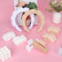 Wecoe White Khaki Spa Headband And Wristband Set Skincare Headband For Washing Face Hair Claw Clips For Thick Hair Cute Puffy Sponge Bubble Makeup...