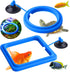 Fish Feeding Ring, 2 Pieces Fish Feeder Aquarium Fish Turtle Tank Accessories Food Feeder Circle for Guppy, Bettas, Goldfish, Turtle (Blue)...