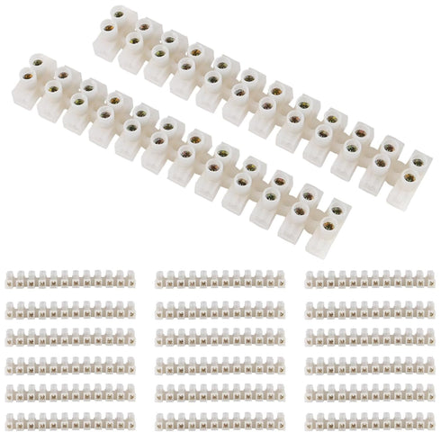 DIANN 20pcs Terminal Block Set 12-Position Dual Row Terminal Strip Screw Terminal Electric Barrier Block for Small Home Projects and Electrical 10...