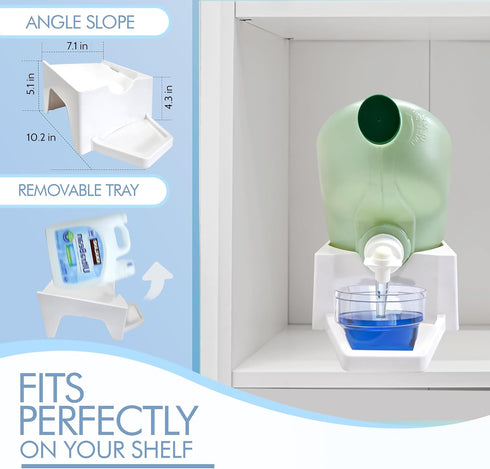 Skywin Laundry Detergent Holder Organizer with Tray - Soap Cup Storage Tray for Laundry Room Organization (White)...