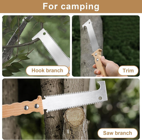 Hand Saw for Woodworking Hand Tools,6 inch Double Edge TPI 11 Pull Saw Flush Cut Saw for Wood, Small Trim Saw for Outdoor Camping Garden...