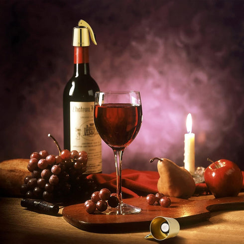 OWO Wine Bottle Stopper Wine Saver with Silicone Stainless Steel Decorative Wine Preserver Wine Toppers Stopper Reusable Wine Corks Keeps Wine Fre...