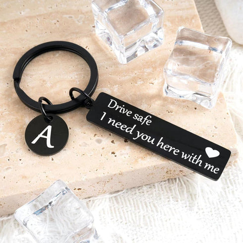 drive safe keychain for boyfriend,26-letter keychain,gifts for boyfriend on birthday christmas valentines day...