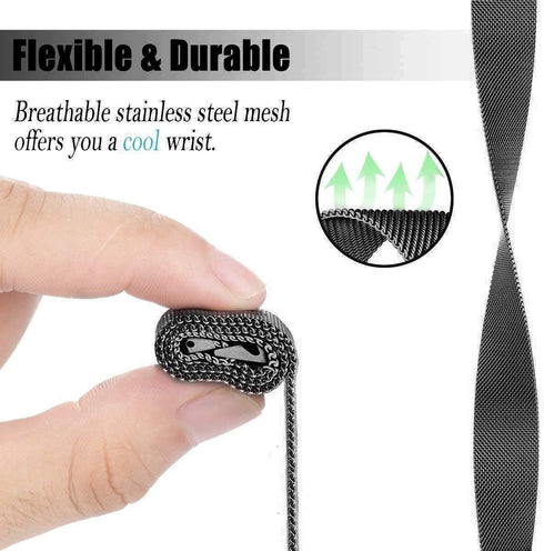 Valkit 2 Packs for Galaxy Watch 7 6 5 4 FE Band Pro Classic 43/47/45/40/44/42/46mm No Gap Elegant Casual Solid Stainless Steel Metal Wristbands Wo...