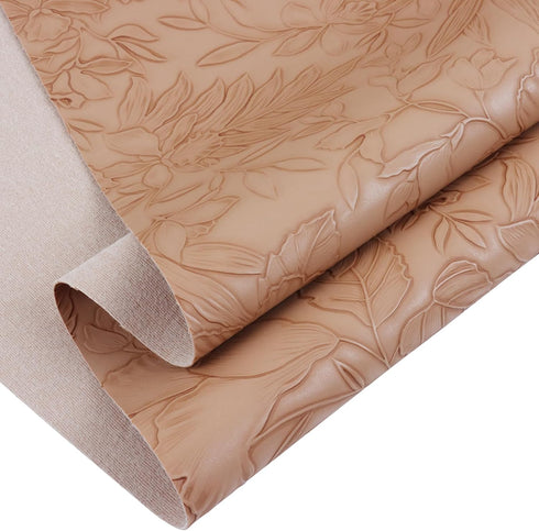 Embossed Faux Leather Sheets 12"X52"(30cm X 133cm),Faux Leather Very Suitable for Making DIY Bow,Leather Earrings Sewing Crafts Projects (Camel Co...
