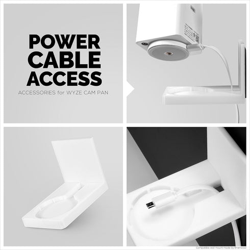 Screwless Wall Mount Kit for Wyze Cam Pan, VHB Stick On - Easy to Install, Full Tilt & Pan Function, No Mess, No Drilling, Strong Adhesive Mount b...