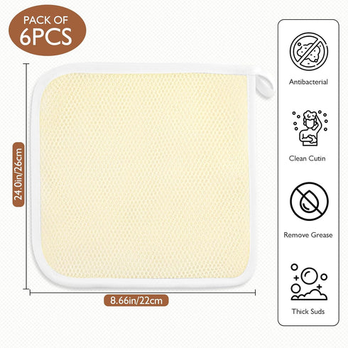 PHOGARY 6 Pack Exfoliating Wash Cloths for Body Scrub and Face Clean, Dual-Sided Exfoliating Wash Towels Bath Washcloths for Men Women Skin Massag...