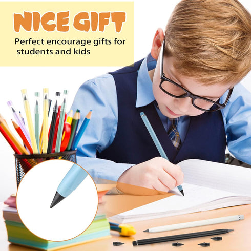 30 Pcs Inkless Pencil Everlasting Reusable Pencil with 30 Nibs Pencil with Eraser Eternal Aesthetic Inkless Pencil for Writing Drawing Home Office...