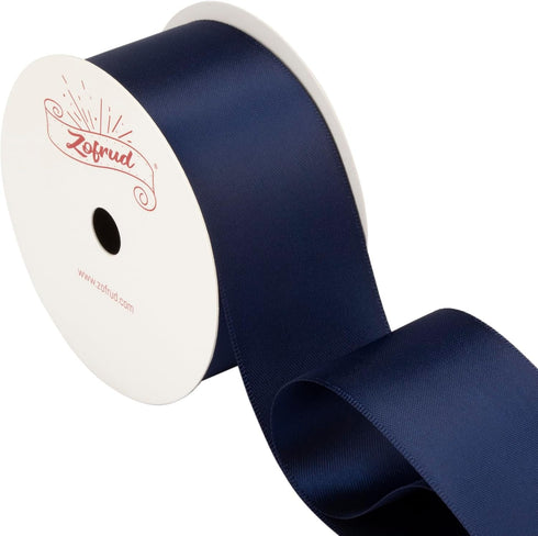 Navy Satin Ribbon 1 1/2 Inch wide x 10 Yds - Ideal for Crafts, Gift Wrapping, Flower Bouquet, and Weddings...