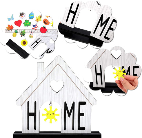 Jetec Home Decor Interchangeable Sign Wooden Decorative Home Signs Interchangeable Table Centerpiece Blessed Table Centerpiece Fireplace Decoratio...