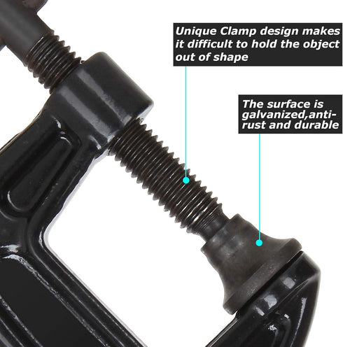 1 Inch C-Clamp Set, 12-Pack Quality Iron C Clamps, Clamps for Woodworking, Welding and Building...