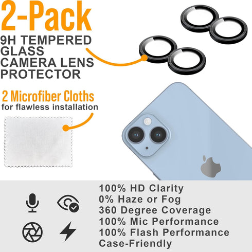 Scooch (5-in-1 iPhone 15 Screen Protector (3-Pack) with Camera Lens Protector (2-Pack) Premium 9H Tempered Glass, Anti-Scratch, Anti-Fingerprint, ...