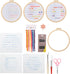 PATIKIL Embroidery Kit for Beginners, 3 Sets Cross Stitch Kits for Beginners Embroidery Kits Hand Stamped Pattern Learn to 30 Stitches with Instru...