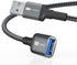 ITD ITANDA USB Extension Cable 6FT USB 3.0 Extension Cord A Male to A Female Nylon Braided Material for Playstation, Xbox, Keyboard, Mouse, USB Fl...
