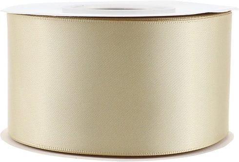 Champagne Gold Ribbon 2 Inch Double Face Satin Ribbon Thick Champagne Ribbon for Gift Wrapping Wedding Decor Bridal Bouquet Shower Party Decoratio...