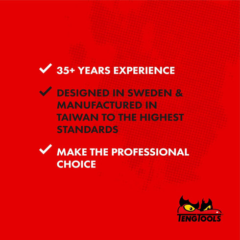 Teng Tools 14MM 1/2 Inch Drive DIN 6 Point Metric Short Reach Stubby Chrome Molybdenum Impact Socket | Low Profile | Mechanic Tool | Hand Tool - 9...