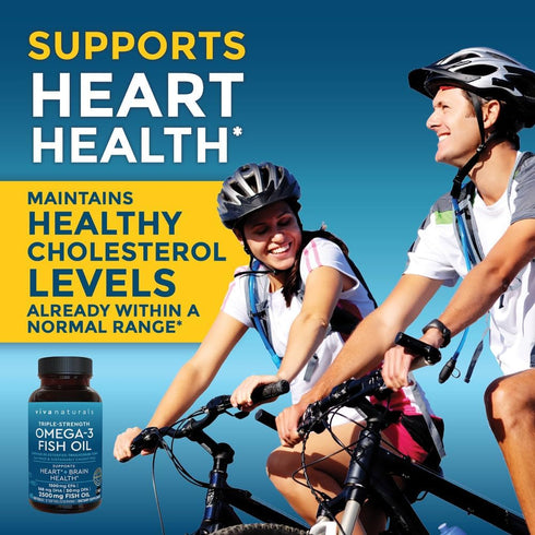 Viva Naturals Triple Strength Omega 3 Fish Oil Supplement - 2500 mg Fish Oil with Re-Esterified Omega 3 Fatty Acids Including EPA, DHA DPA - 60 Pe...