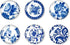 Jolitee Blue and White Chinoiserie Glass Magnets, Strong Kitchen Refrigerator Magnets, Small Decorative Magnets for Whiteboard Cabinets, Cute Frid...