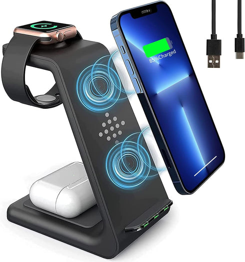 3 in 1 Wireless Charger, Watch Charger for Watch 6/SE/5/4/3/2, Charging Station for Multiple Devices for pods Pro/2/Phone 13/13 Pro/13 Pro Max/12/...