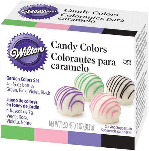 Wilton Candy Colors .25oz 4/PkgPink, Green, Violet & Black...