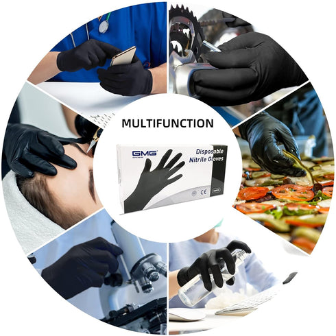 GMG SINCE1988 Nitrile Gloves Latex-Free, Powder-Free Ultra-Strong Tensile,50 Pack Household Cleaning Gloves...