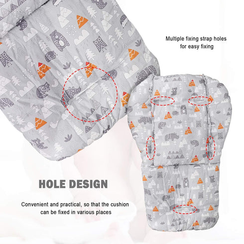 Baby High Chair Cushion, Thick Pad for Wooden High Chair, Baby Dining Chair Liner Mat (Grey Forest)...