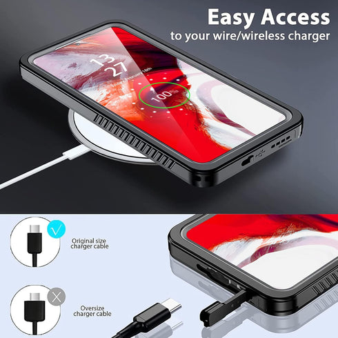 Clear Samsung Galaxy S23 Case,with Screen Protector,Waterproof Protective Case for Men Women,Samsung Phone Heavy Duty Shock Proof,Black...