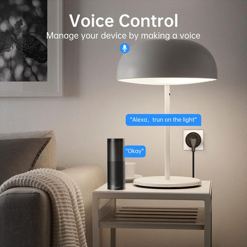 Smart Plug,10A Mini WiFi Outlet,APP Remote Control,Timer & Schedule and Voice Control,Smart Sockets Compatible with Alexa and Google Home,No Hub R...