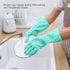 Rubber Kitchen Dishwashing Gloves: 4 Pairs Latex Free Reusable Household Cleaning Gloves for Washing Dishes...