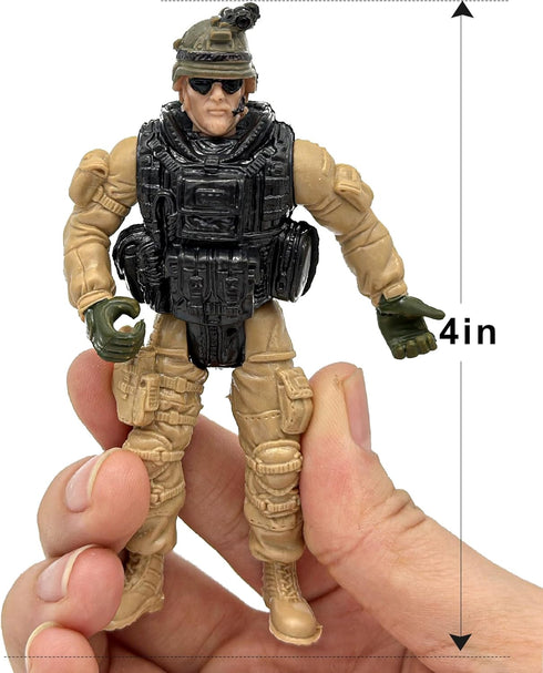 US Army Men and SWAT Team Toy Soldiers Action Figures with Military Weapons Accessories for Kids Boys Girls,12Pcs...