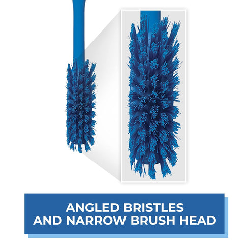 Vikan - Fine Dish Brush - Heavy-Duty, Narrow, Slip-Resistant Cleaning Brush, Polypropylene, Polyester Bristle, 11 Inch, Blue, (42873)...