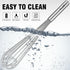 Walfos Whisk,17in Large Whisks, Heavy Duty Stainless Steel Wire Whisk Ideal For Beating Eggs, Blending Sauces, Mixing Batter....