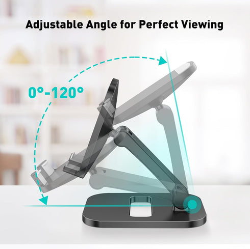 Cell Phone Stand for Desk Adjustable Portable Foldable Phone Holder Cradle Dock, Compatible with iPhone 15 14 13 Pro Max Mini, 12 11 XR X 8 7 6 Pl...