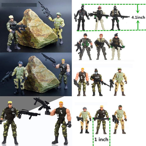 US Army Men and SWAT Team Toy Soldiers Action Figures Playset with Military Weapons Accessories,Military Soldier Playset Military Figures Army Men...